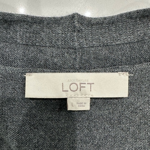 LOFT Charcoal and Cream Cardigan - Picture 2 of 5